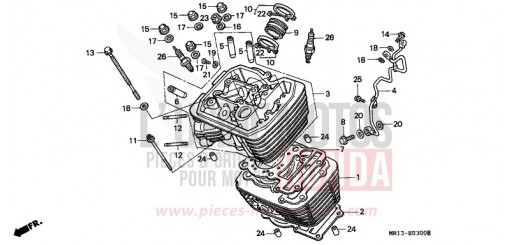 CYLINDER/CYLINDER HEAD (FRONT) VT600CP de 1993